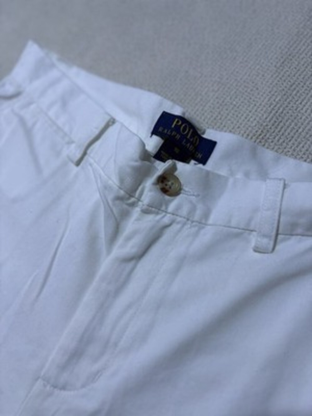 Polo Ralph Lauren Boys White Chino Shorts Size 18 Cotton Twill Preppy Casual - Picture 4 of 8